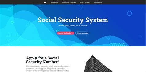 website of social security system.